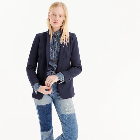 J. Crew Parke navy blue wool blend blazer